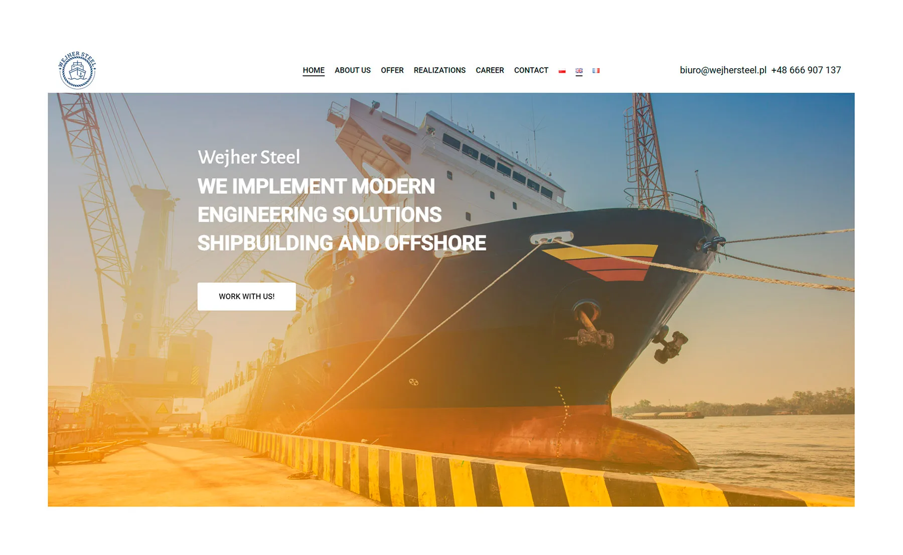 Wejher Steel – Firmowa Strona Wielojęzyczna dla Branży Przemysłowej i Offshore